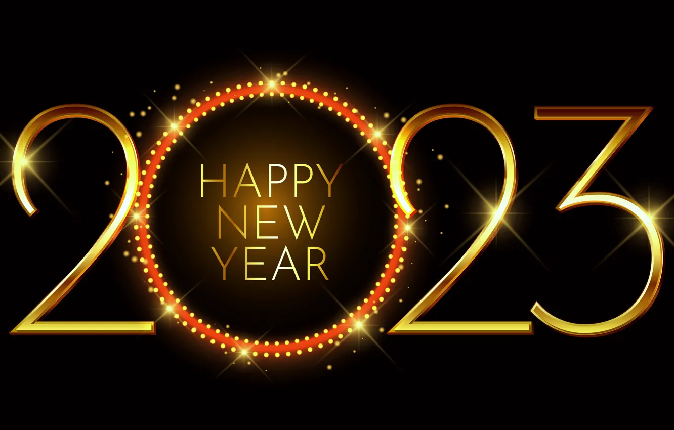 Фото обои золото, Новый Год, цифры, golden, happy, New Year, glitter, 2023