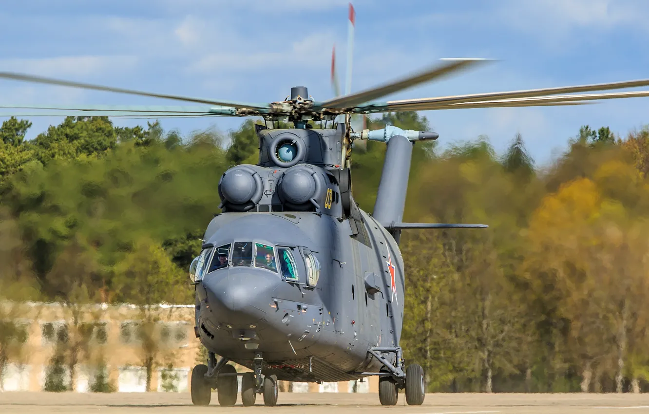 Фото обои Вертолет, Halo, Россия, ВВС, Вертолёт, Ми-26, ВВС России, Миля