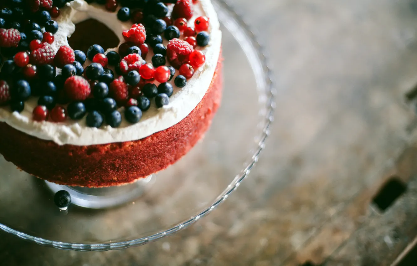 Фото обои макро, фон, торт