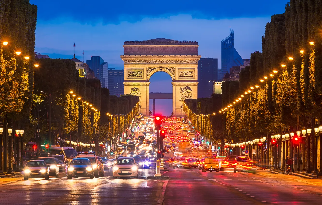 Фото обои christmas, avenue, champs-elysees, champs elysees, avenue des champs-elysees