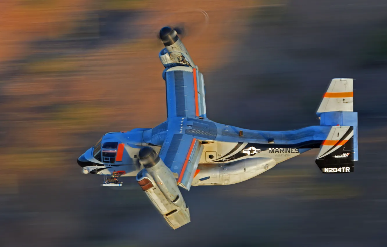 Фото обои полет, конвертоплан, Osprey, MV-22B