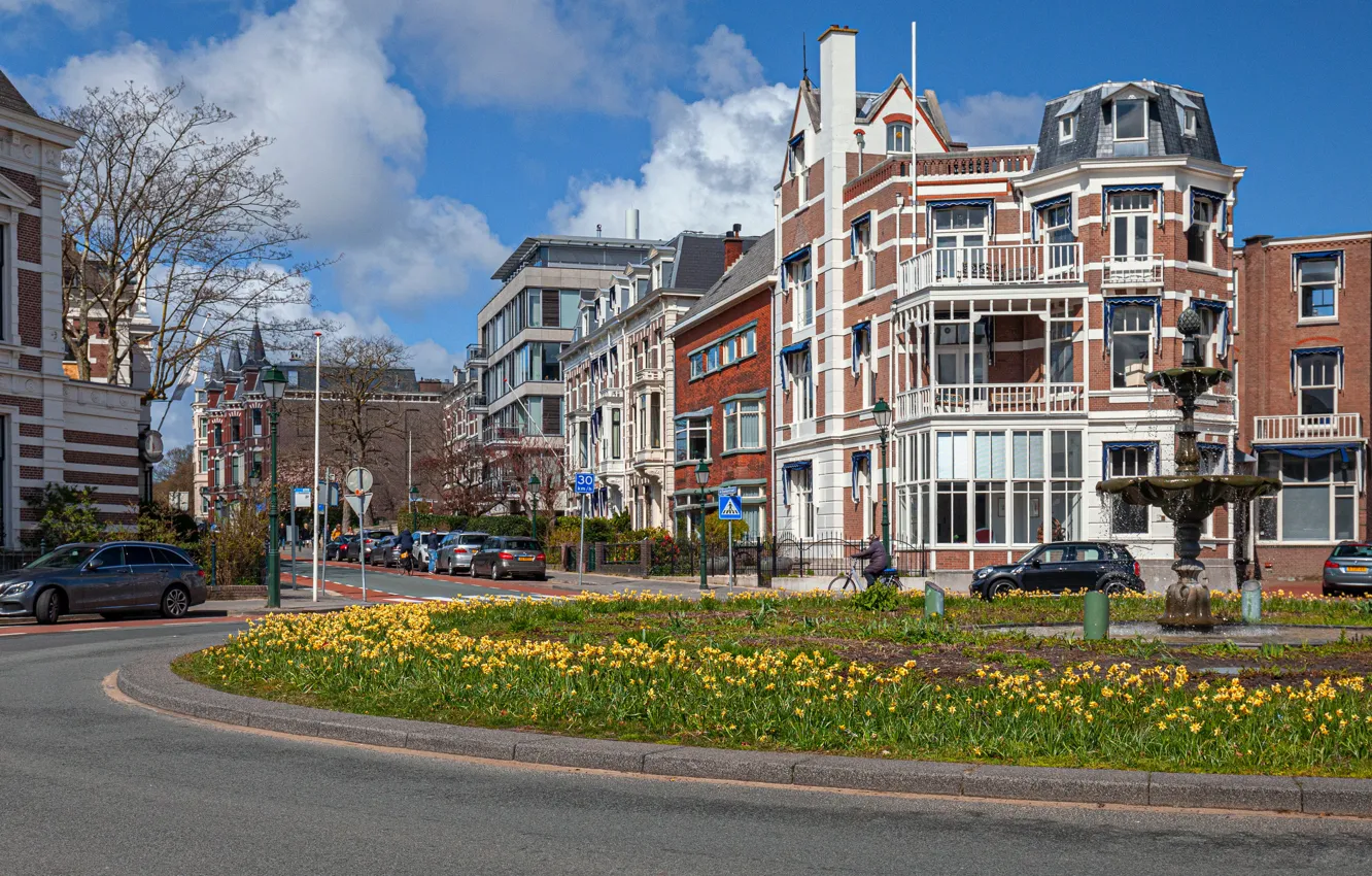 Фото обои здания, Нидерланды, улицы, Гаага