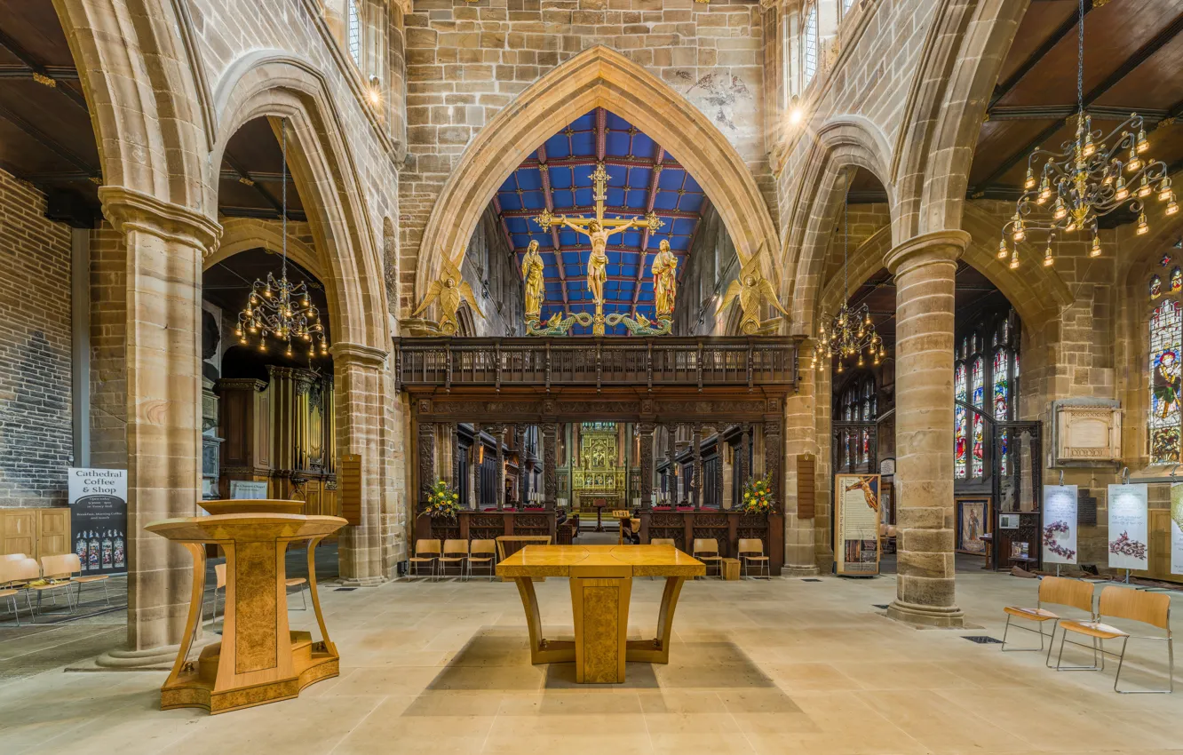 Фото обои interior, West Yorkshire, UK, Wakefield Cathedral Rood Screen