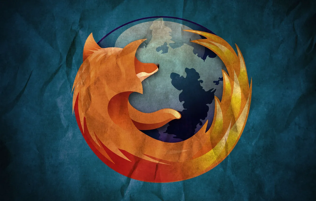 Фото обои фон, планета, лиса, Mozilla Firefox