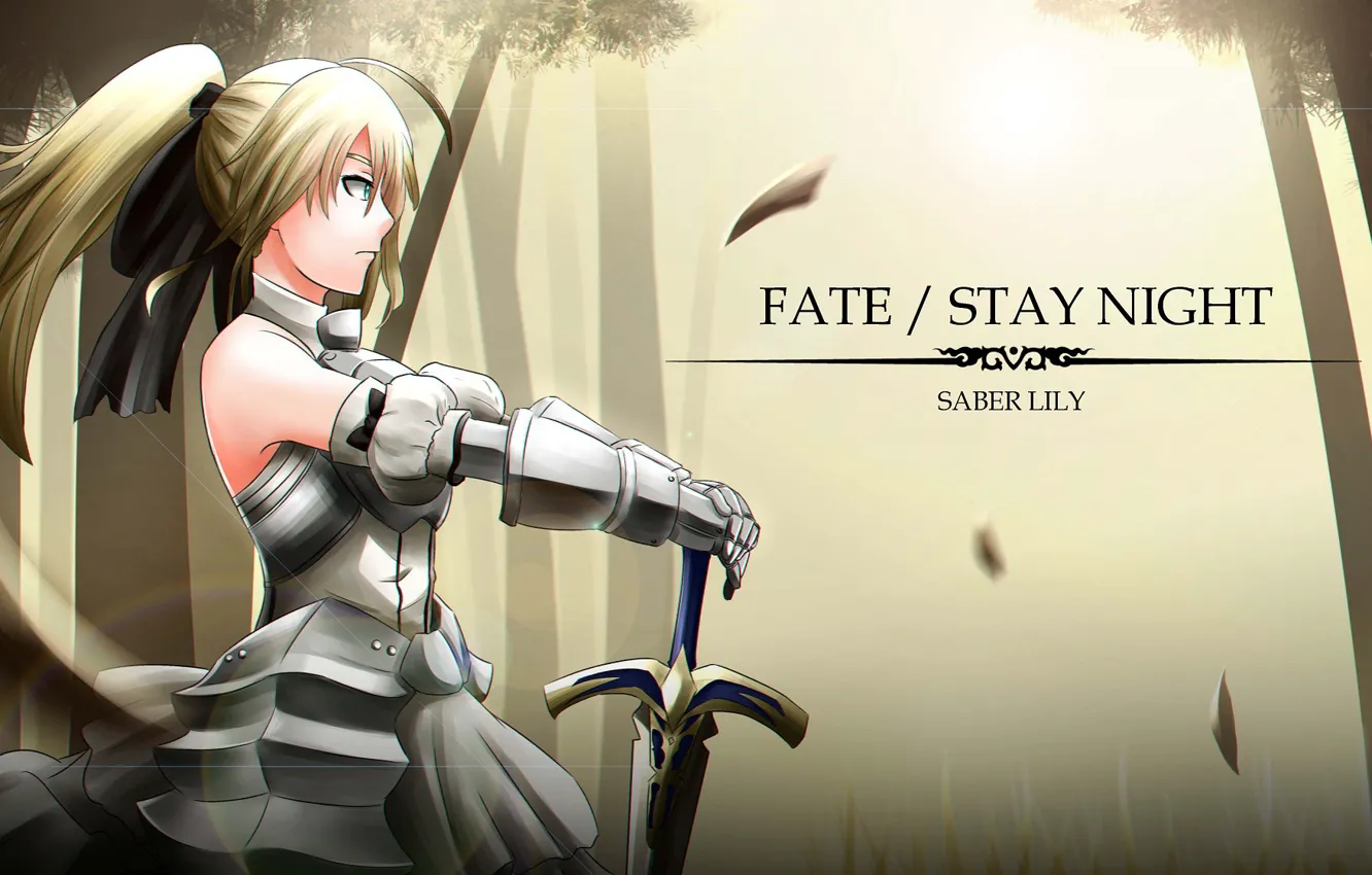 Фото обои девушка, меч, сейбер, Судьба ночь схватки, Fate / Stay Night