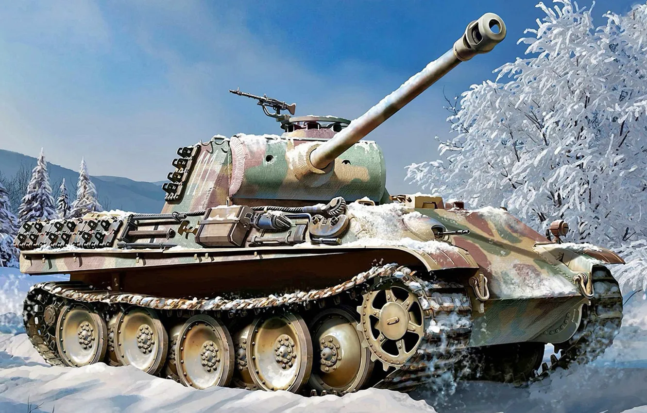 Фото обои Германия, танк, вермахт, средний, панцерваффе, Auletta, German Pz.Kpfw.V Panther Ausf.G Early