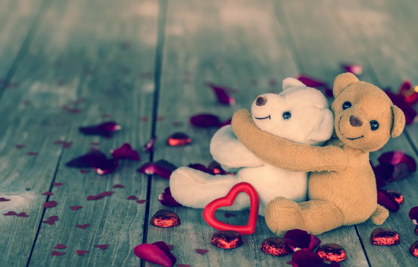 Фото обои любовь, мишка, love, toy, bear, heart, romantic, sweet