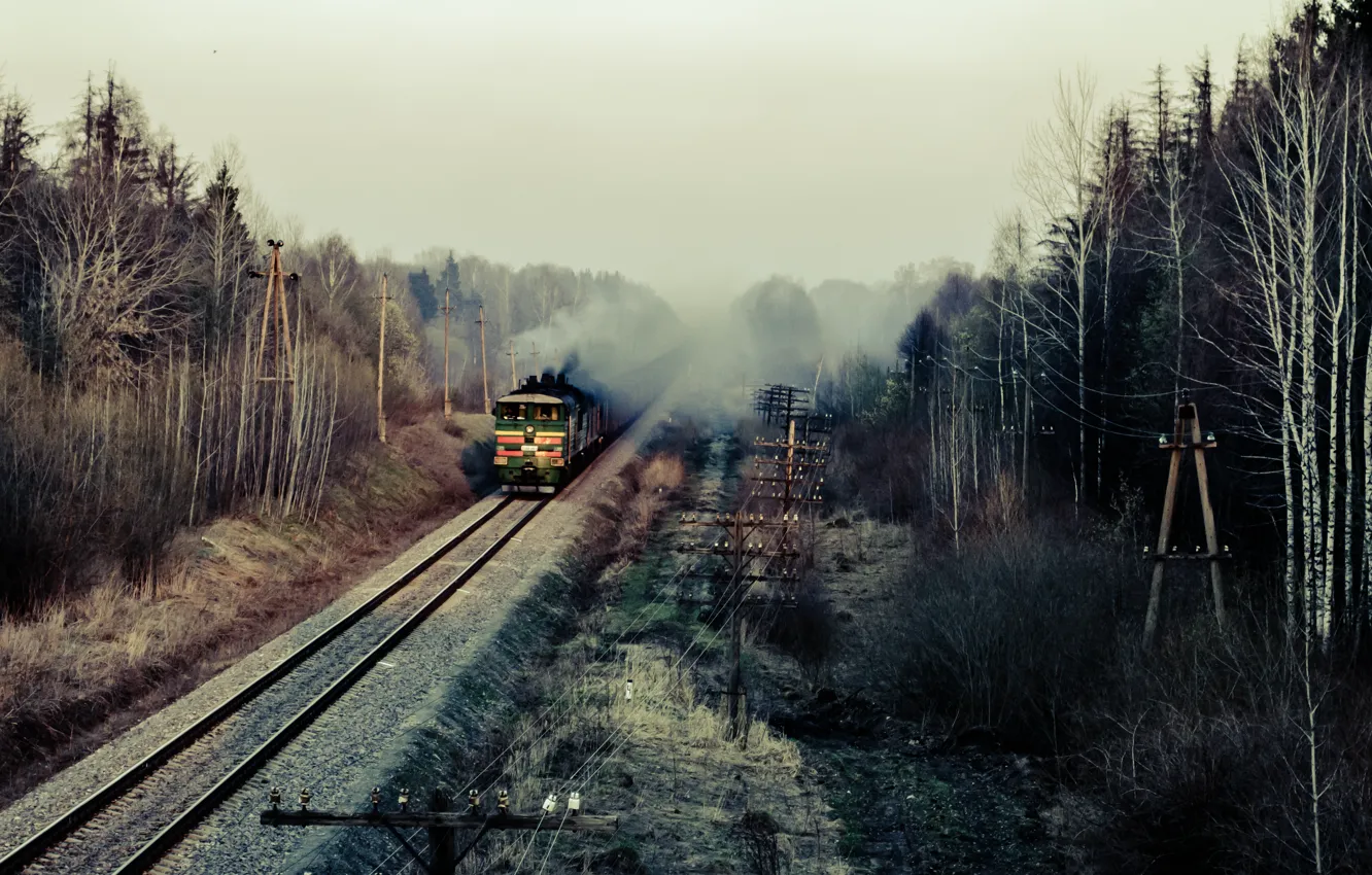 Фото обои рельсы, поезд, вагоны, состав