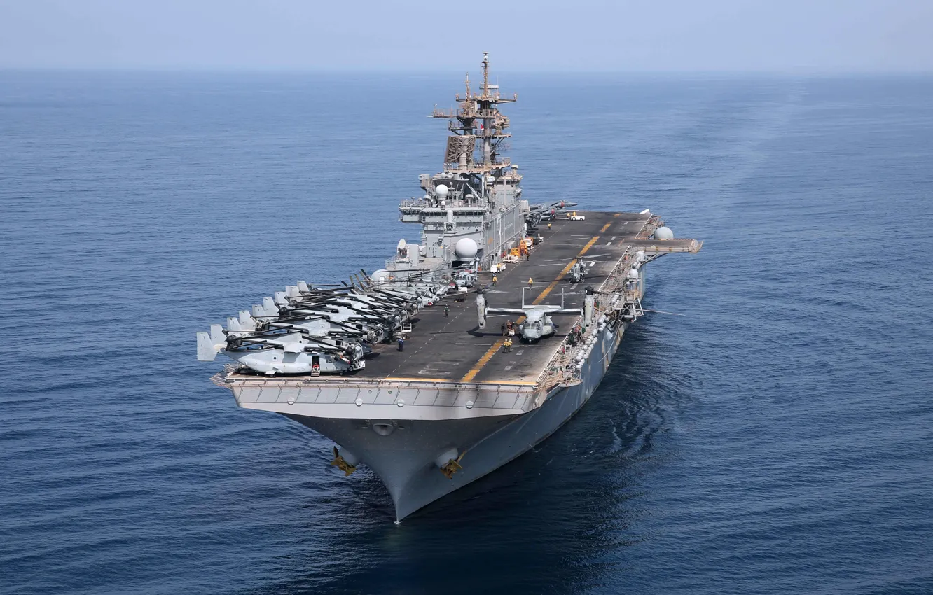Фото обои океан, корабль, USS, десантный, (LHD 3), класса-WASP, Kearsarge