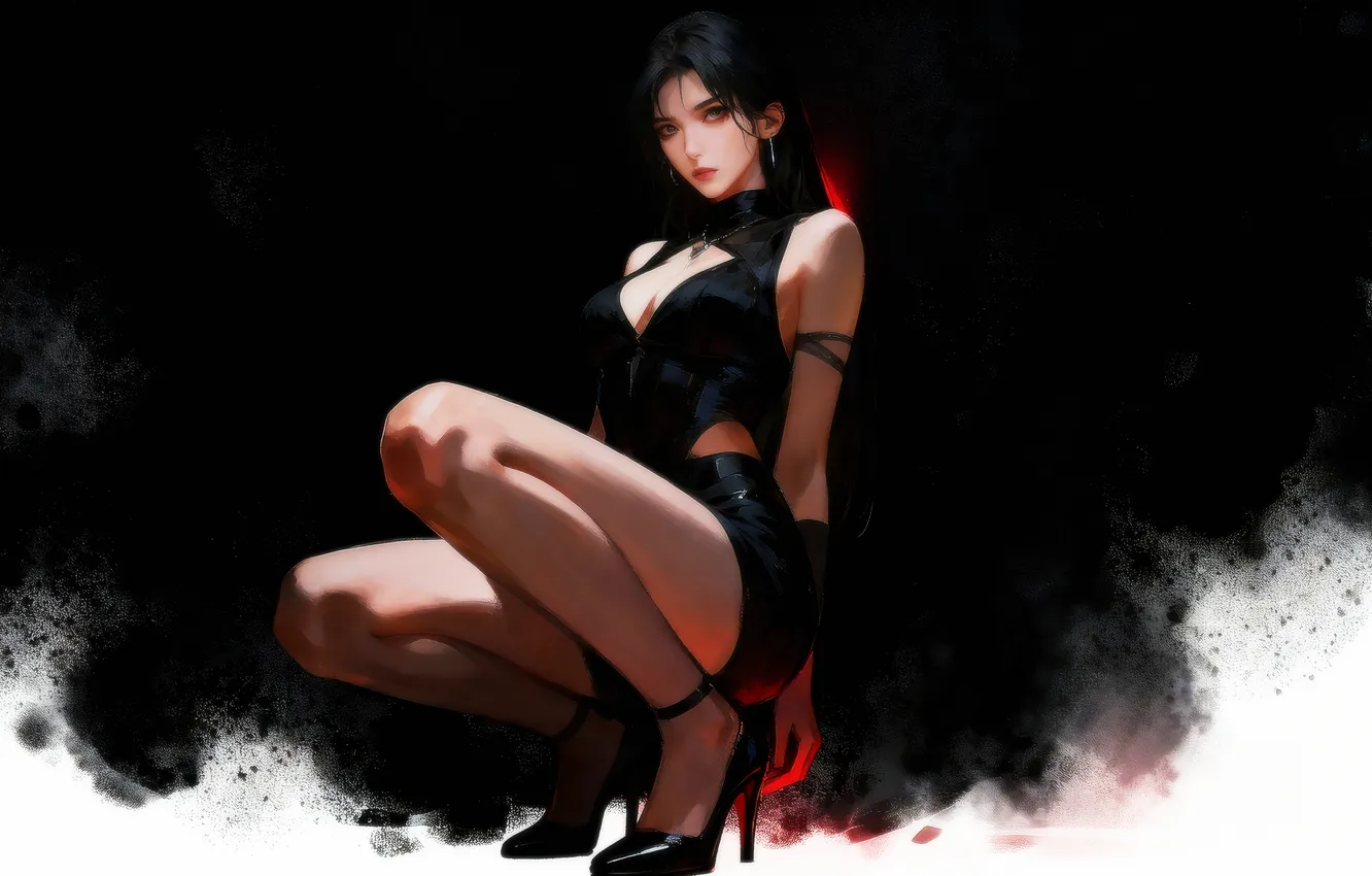 Фото обои girl, brunette, asian, ai art