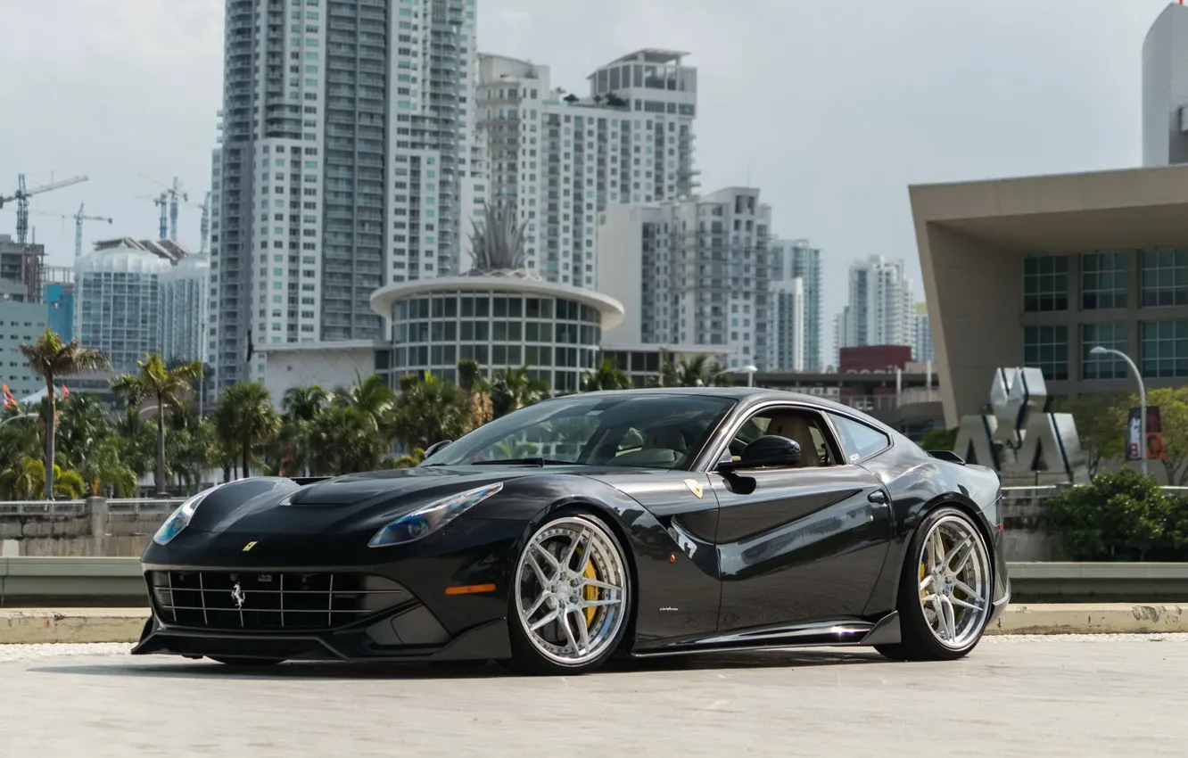 Ferrari f12 Berlinetta в черном цвете