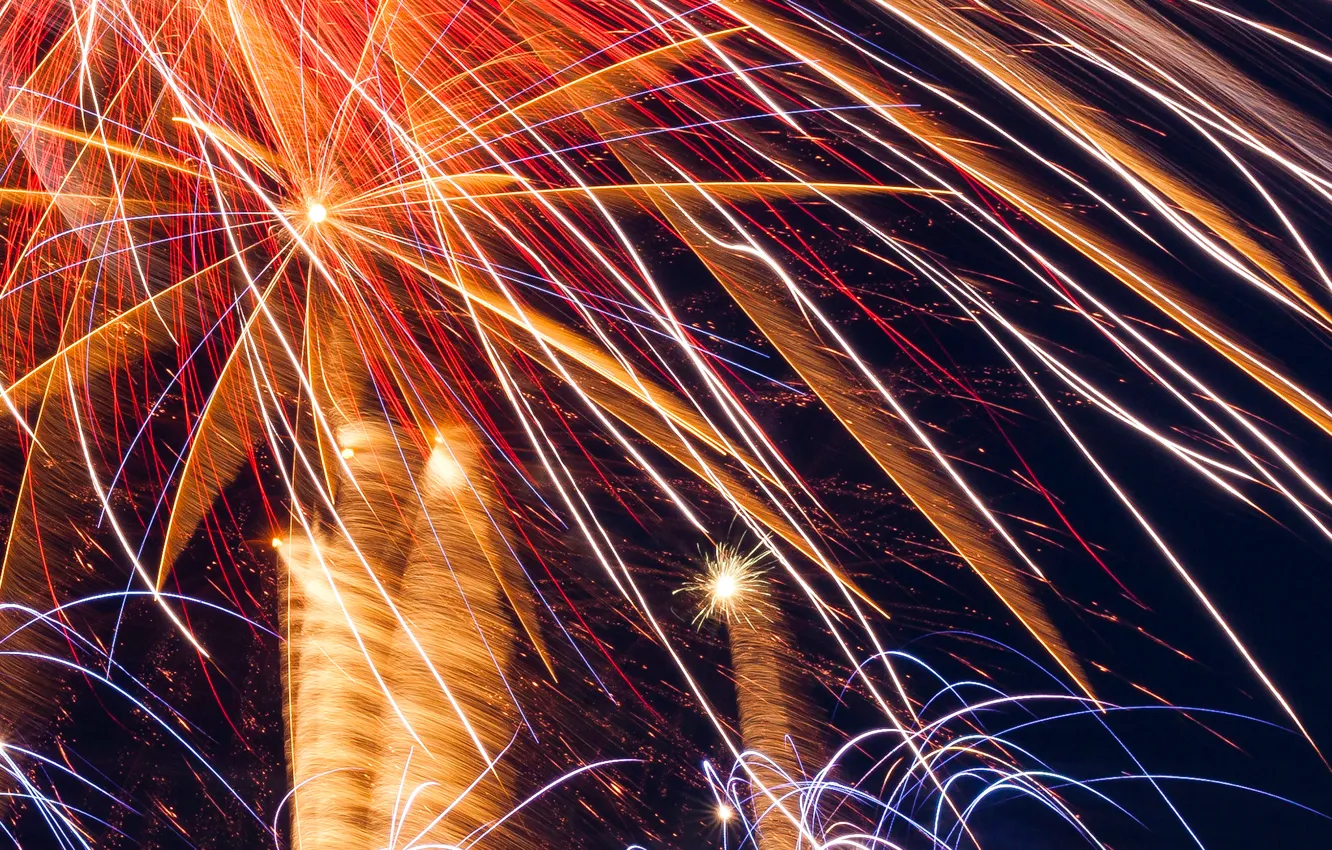 Фото обои огни, салют, фейерверк, Берлин, Кройцберг