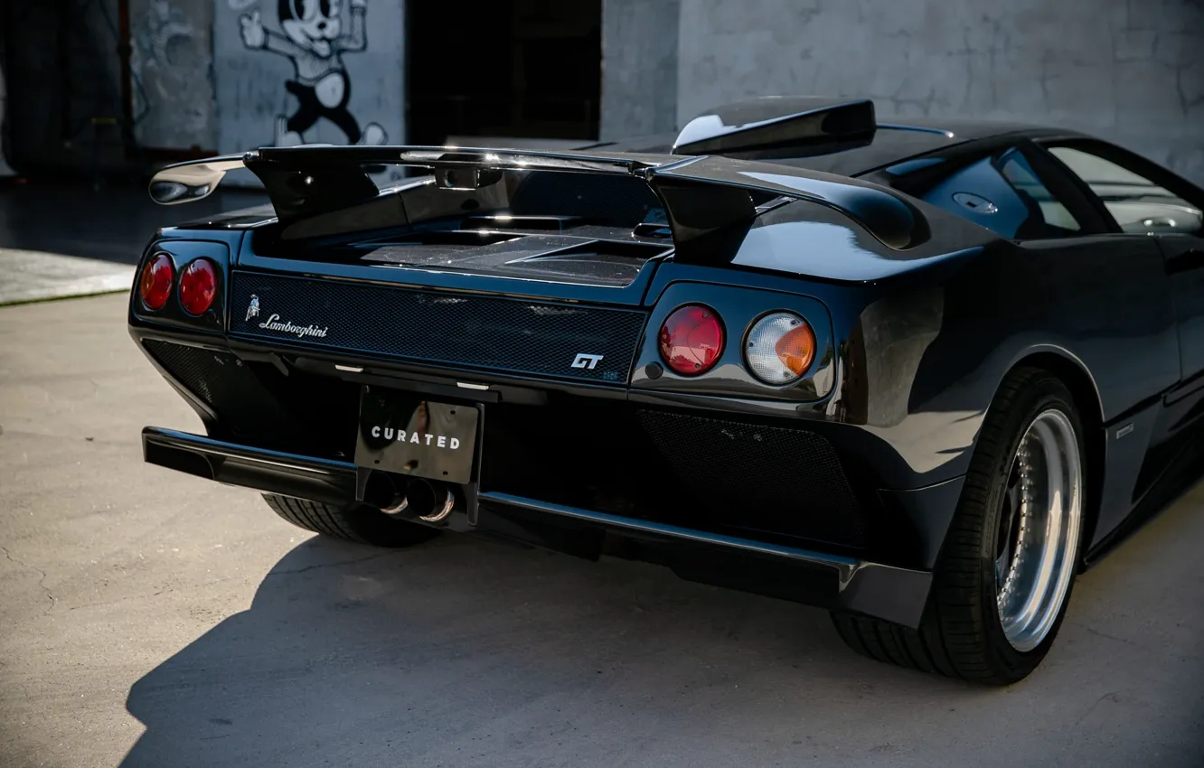 Фото обои Lamborghini, ламбо, Diablo, задок, выхлопные трубы, Lamborghini Diablo GT
