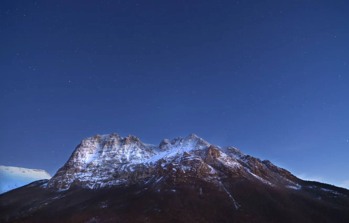 Фото обои небо, звезды, снег, Италия, sky, Italy, snow, stars