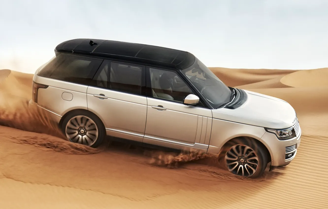 Фото обои песок, пустыня, Range Rover