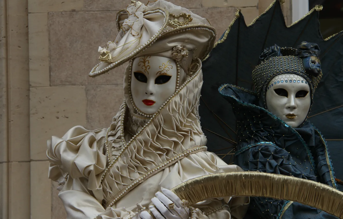 Фото обои Венеция, карнавал, маски, костюмы