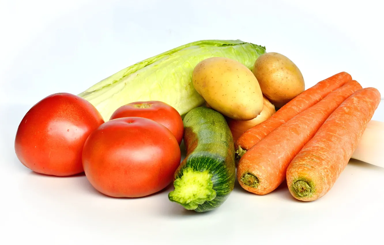 Фото обои еда, морковка, овощи, помидоры