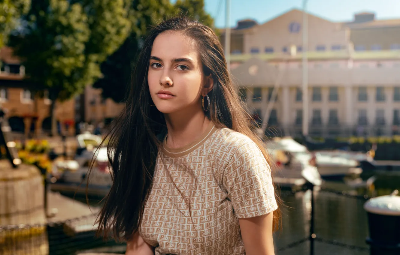 Фото обои взгляд, девушка, милая, волосы, шатенка, Rea