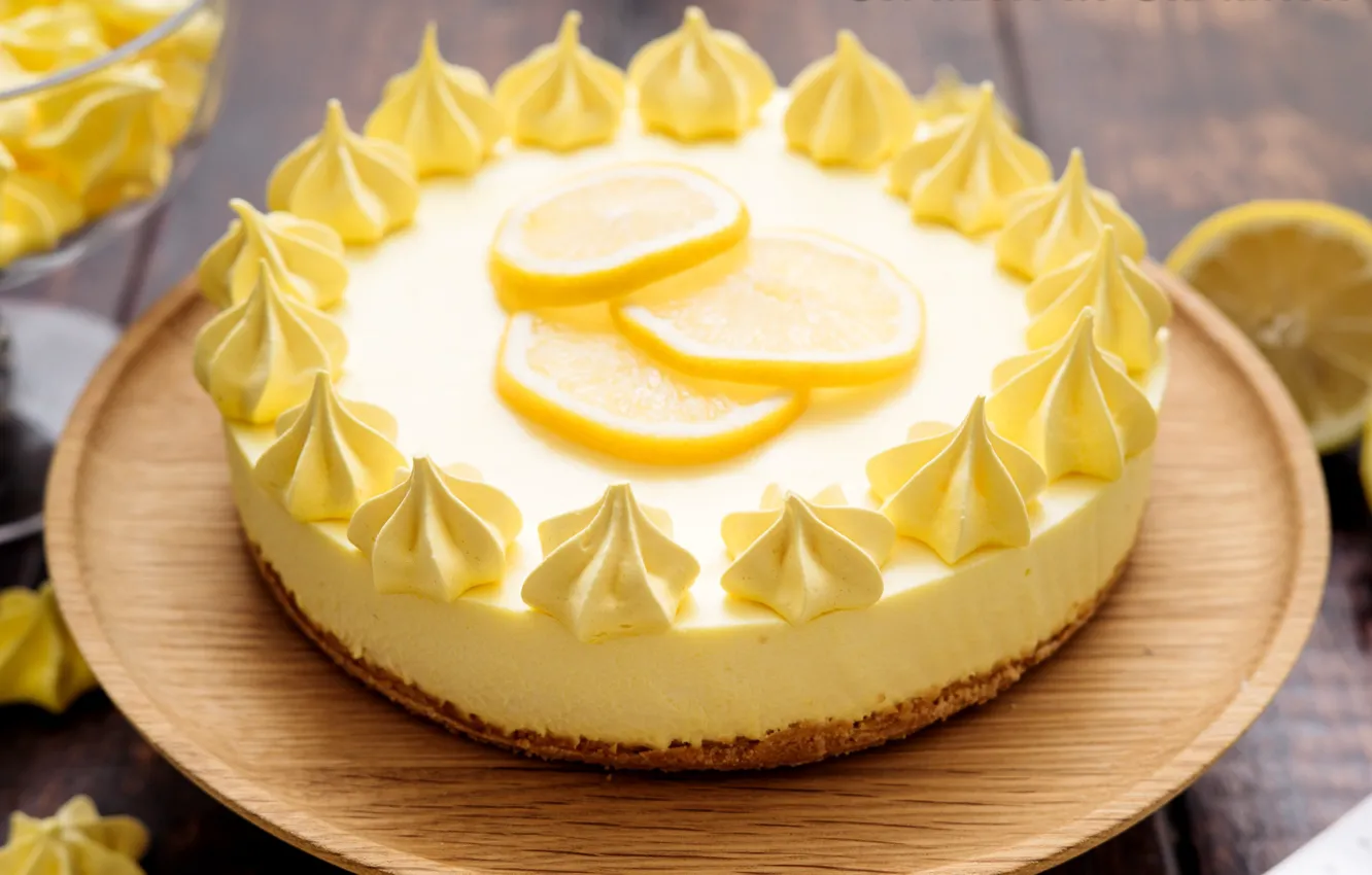 Фото обои лимон, торт, чизкейк