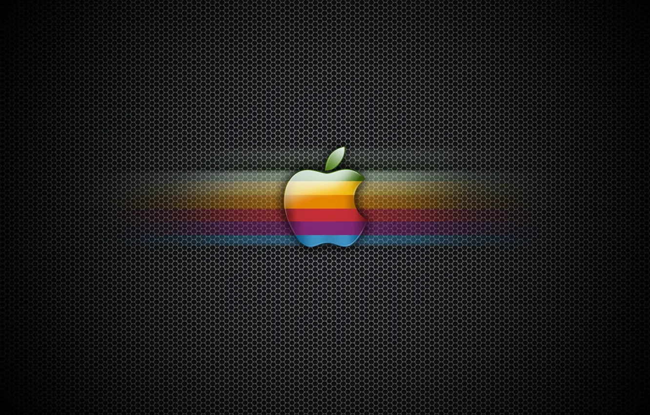 Фото обои цвета, сетка, Apple, logo