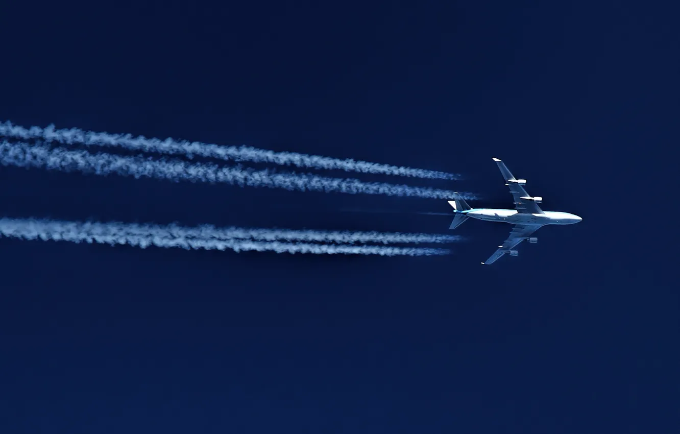 Фото обои небо, самолёт, пассажирский, Boeing 747