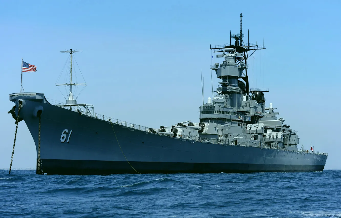 Фото обои линкор, ВМС США, USS Iowa, BB-61
