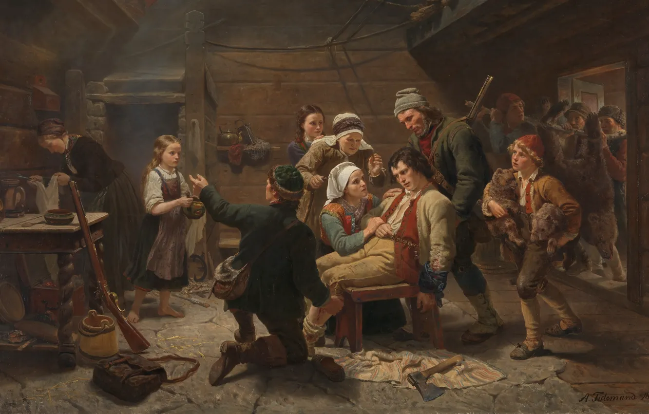 Фото обои Norwegian, 1862, Осло, Oslo, норвежский художник, oil on canvas, Адольф Тидеманд, Norwegian romantic nationalism painter