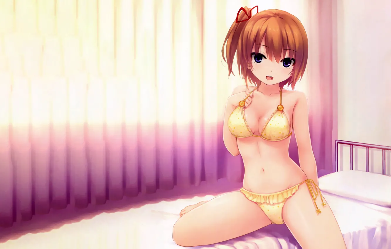 Фото обои girl, sexy, lingerie, pantsu, bra, cleavage, panties, brown hair