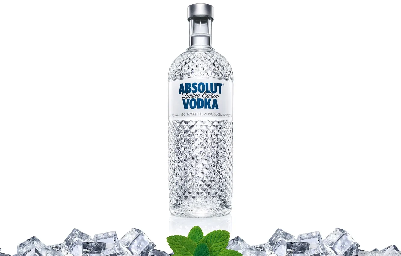 Фото обои Бутылка, Лед, Напиток, Водка, Absolut