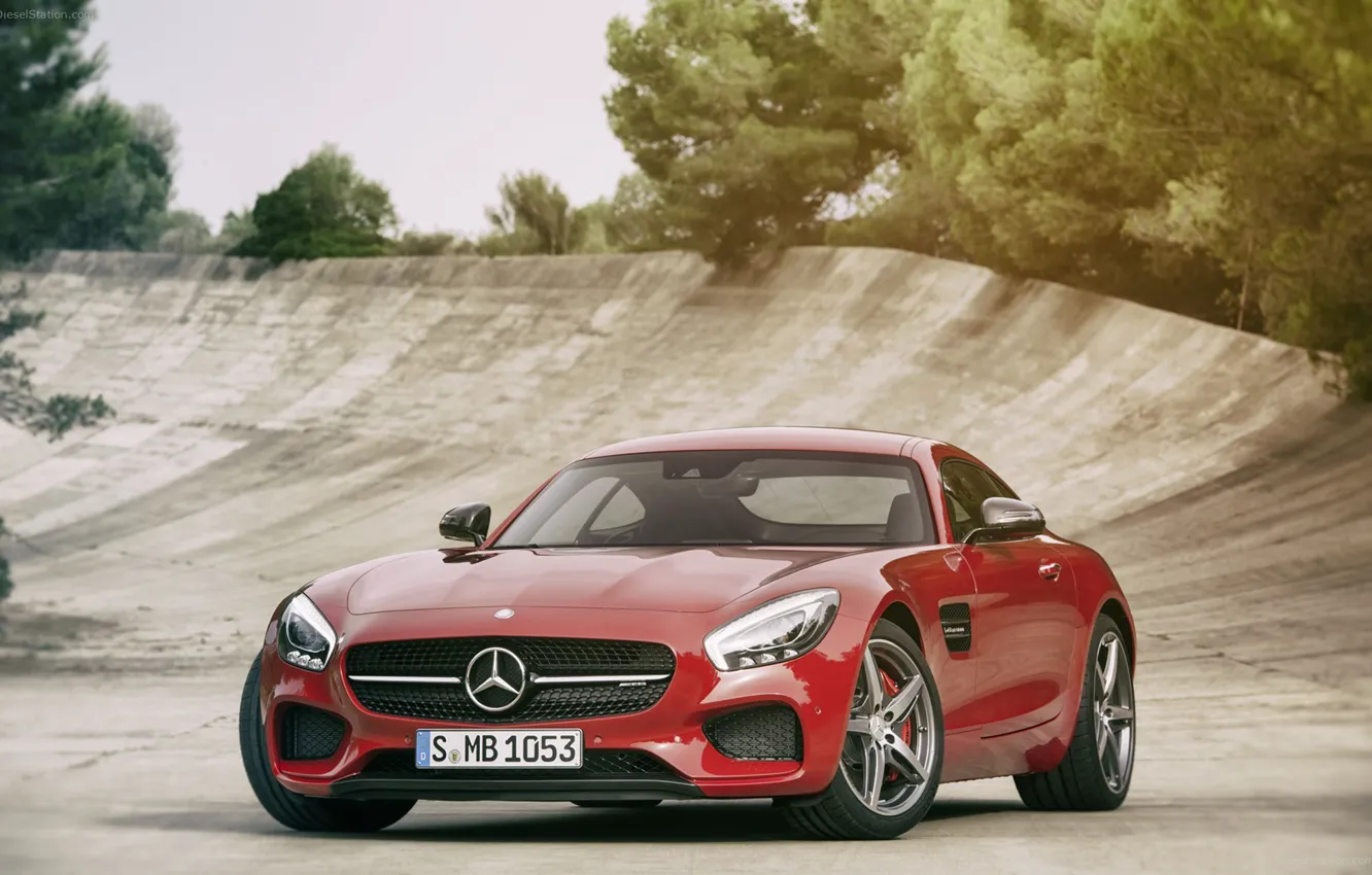 Фото обои Mercedes-Benz, red, AMG, GT 2016