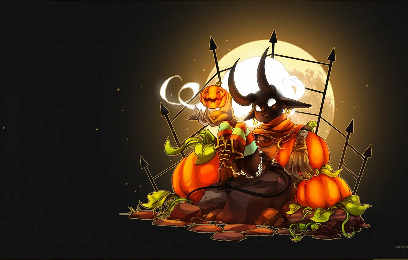 Фото обои фэнтези, арт, хэллоуин, & Halloween Loading Screen, Sayael Nu, Fiesta Online - Candle Ghost