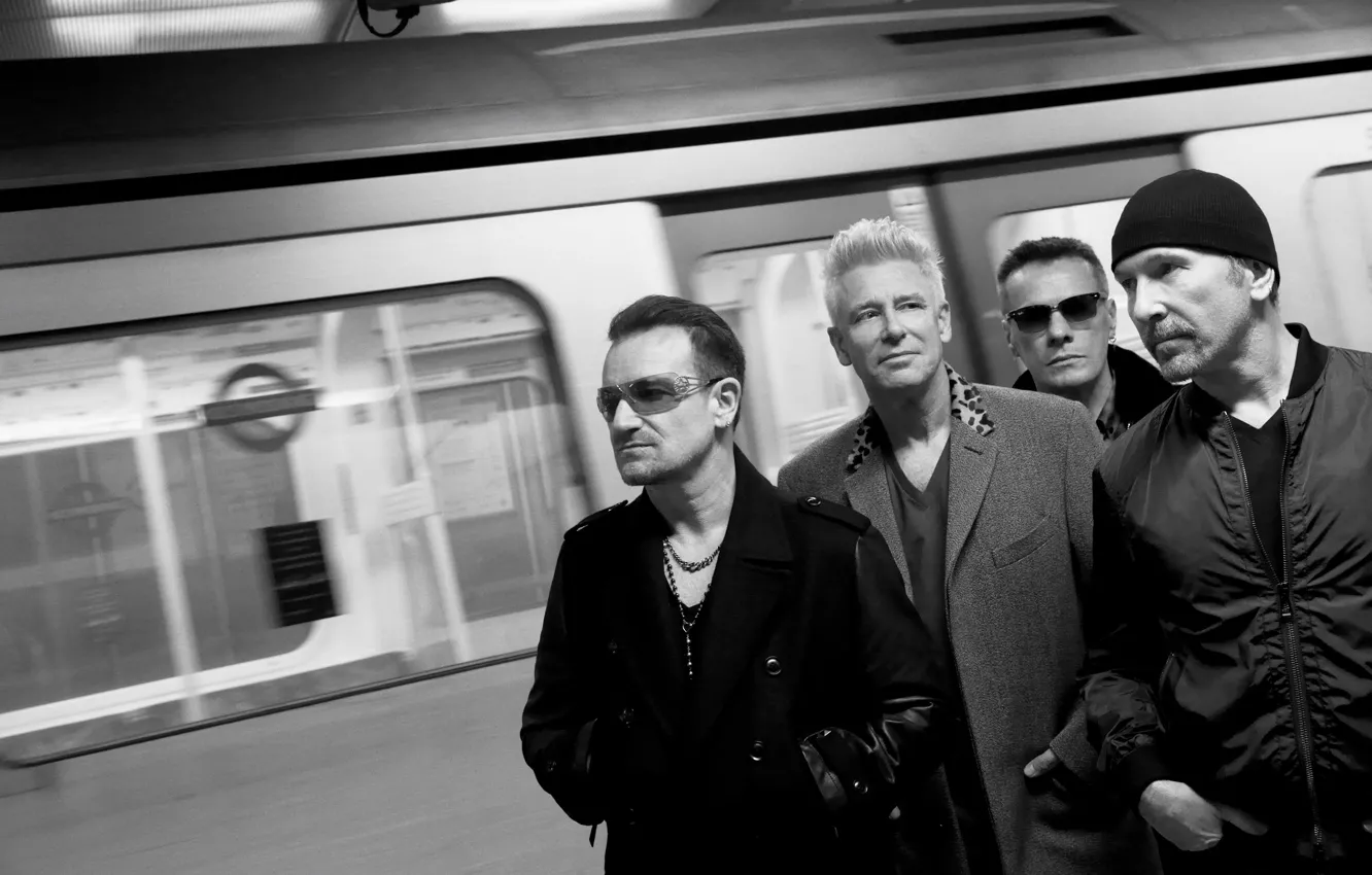 Фото обои 2014, Adam Clayton, The Edge, Bono, Songs of Innocence, Larry Mullen Jr.