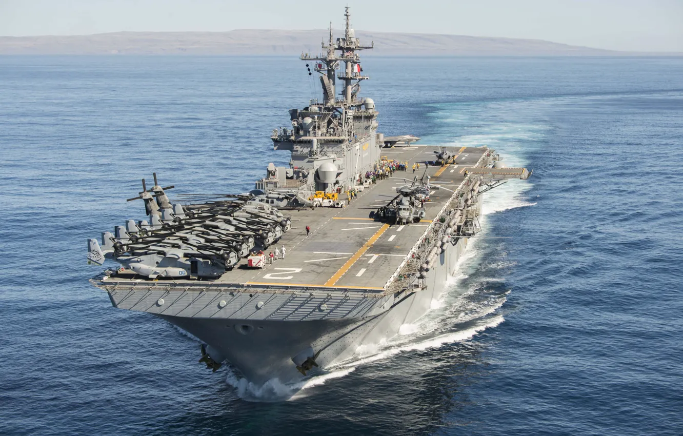 Фото обои оружие, флот, amphibious assault ship USS Essex, LHD 2