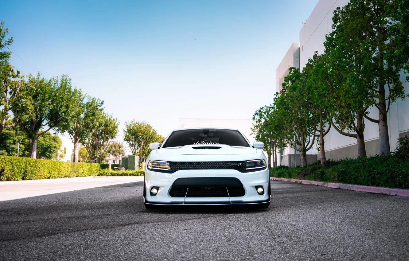 Фото обои Dodge, Charger, White, Scat Pack