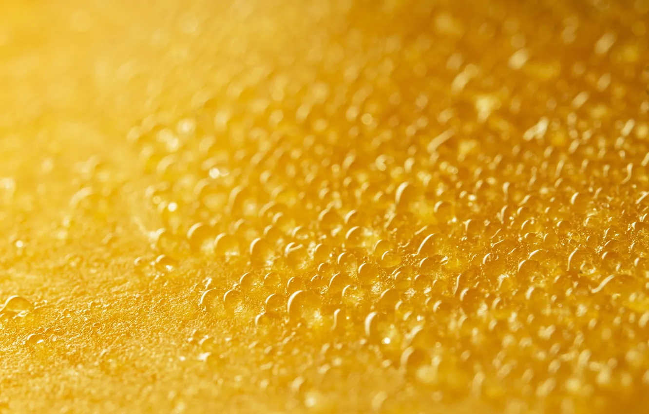 Фото обои yellow, texture, water, drops, close up