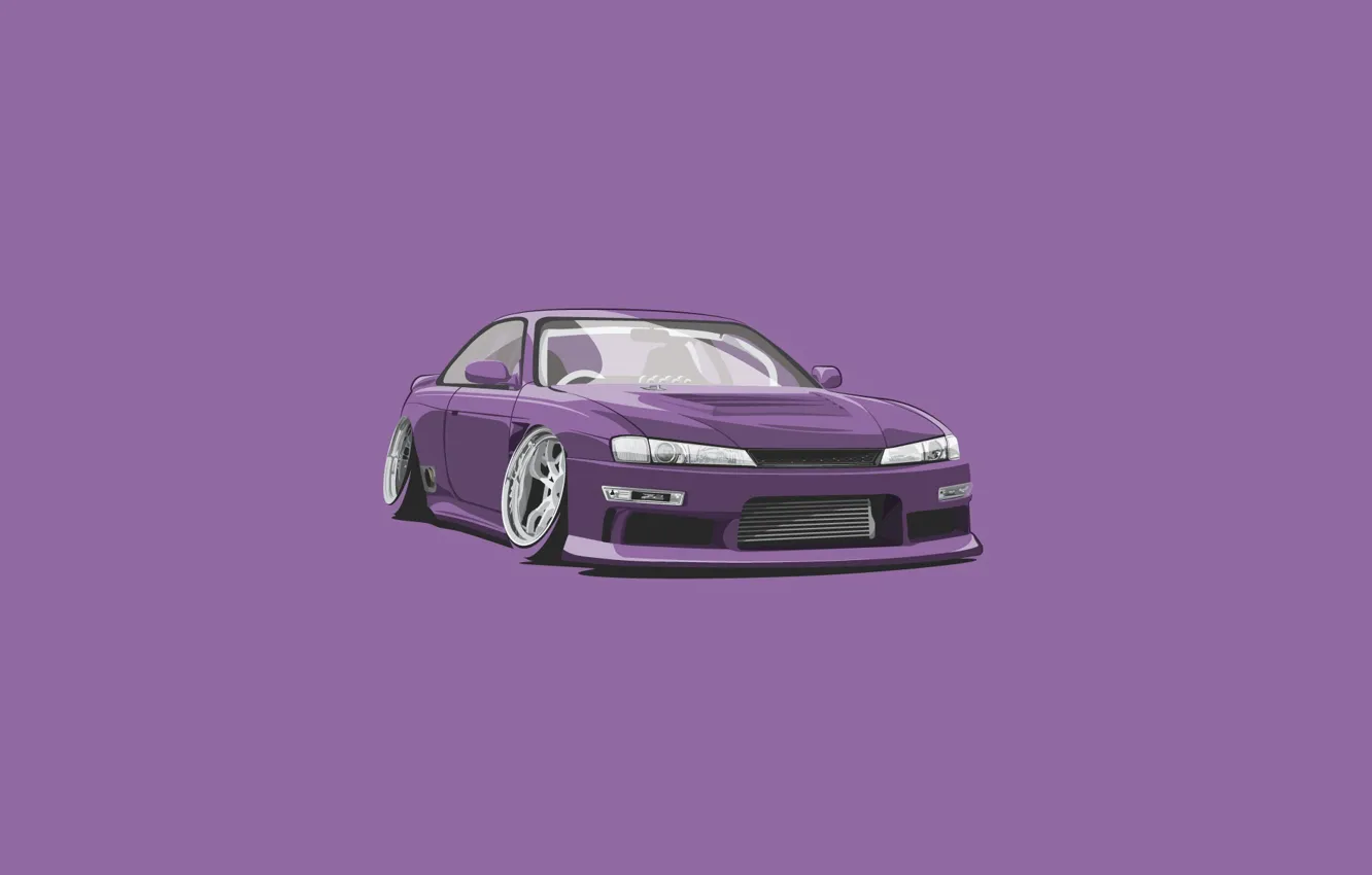 Фото обои S15, Silvia, Nissan, Car, Purple, Minimalistic