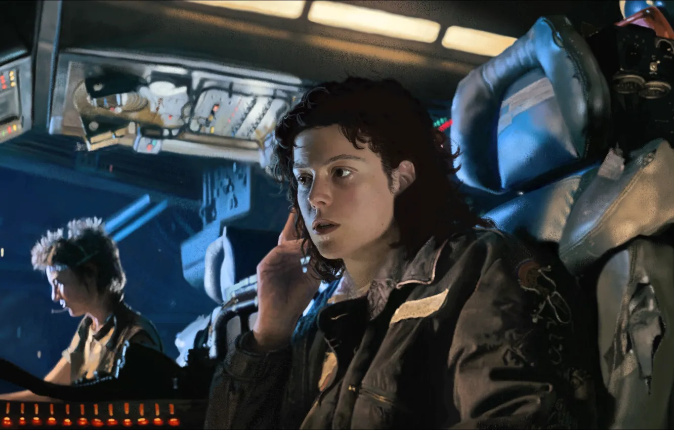 Фото обои чужие, alien, космический корабль, Ellen Ripley, Sigourney Weaver, Joan Lambert, USCSS Nostromo, Veronica Cartwright