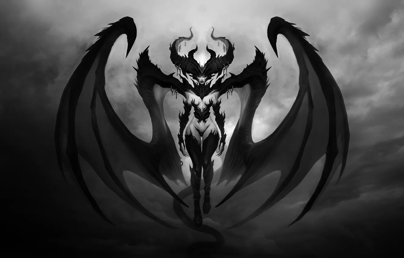 Фото обои Fantasy, Рога, Blizzard, Art, Фантастика, Diablo, Game, Диабло