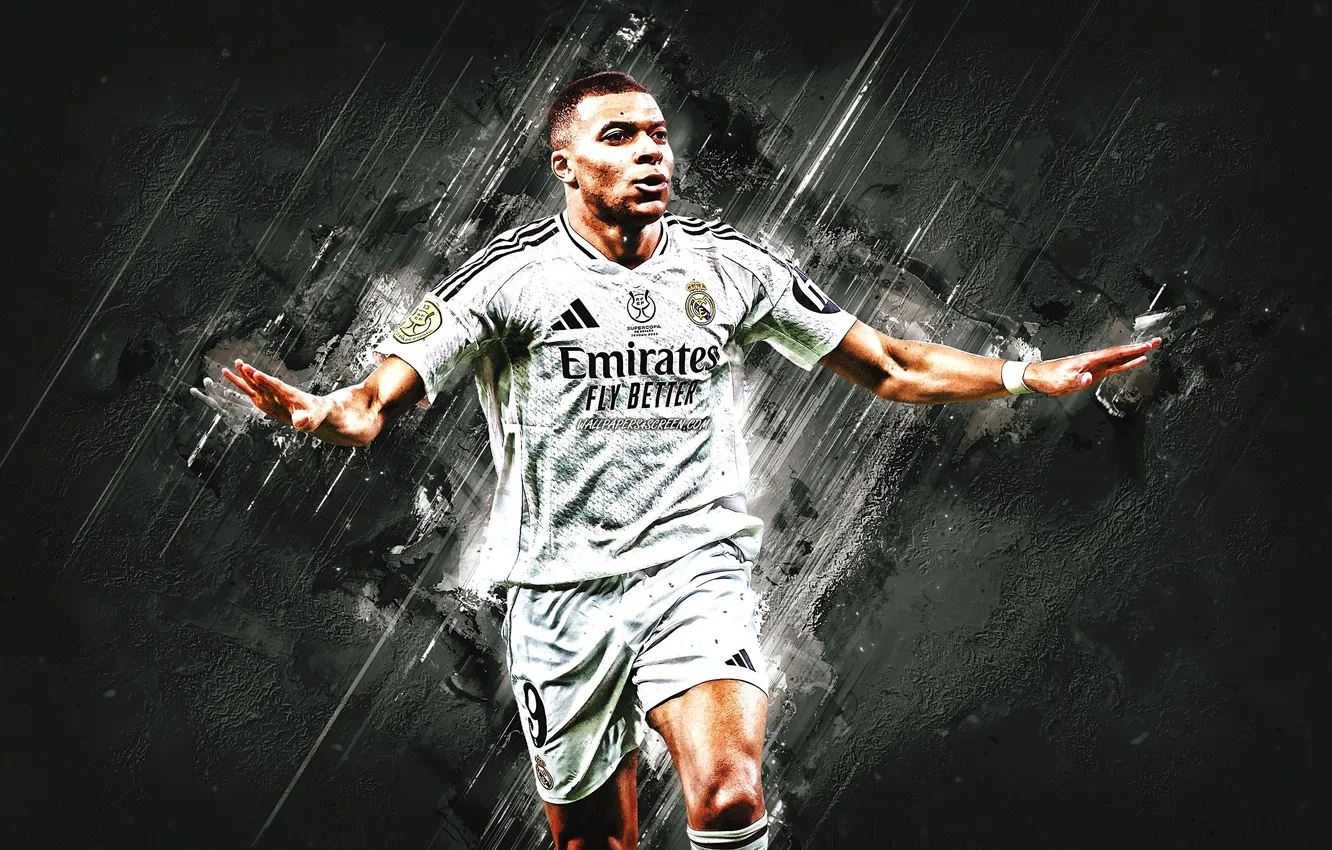 Фото обои Football, Real Madrid, Soccer, Kylian Mbappe, Kylian, Mbappe