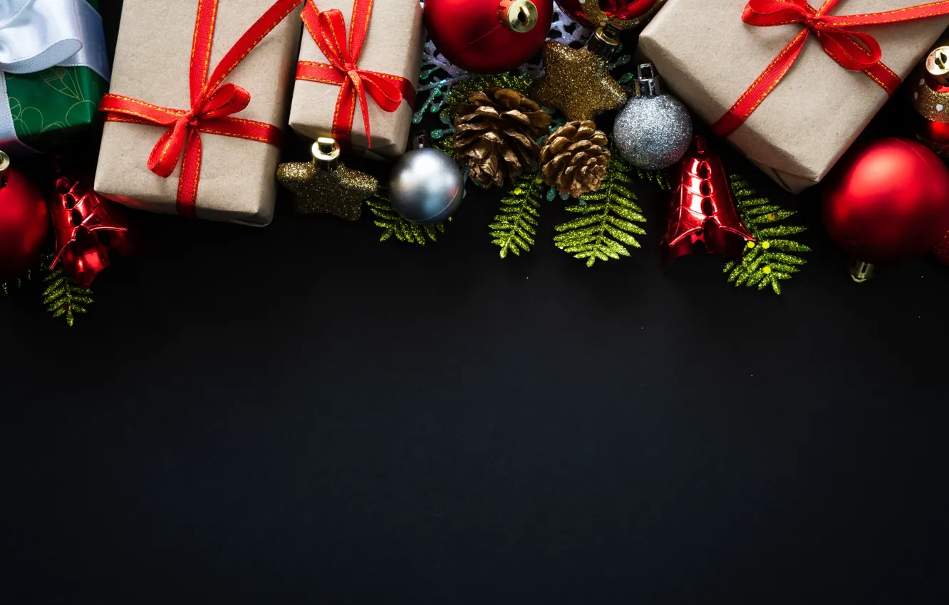 Фото обои шары, Новый Год, Рождество, подарки, Christmas, balls, New Year, decoration