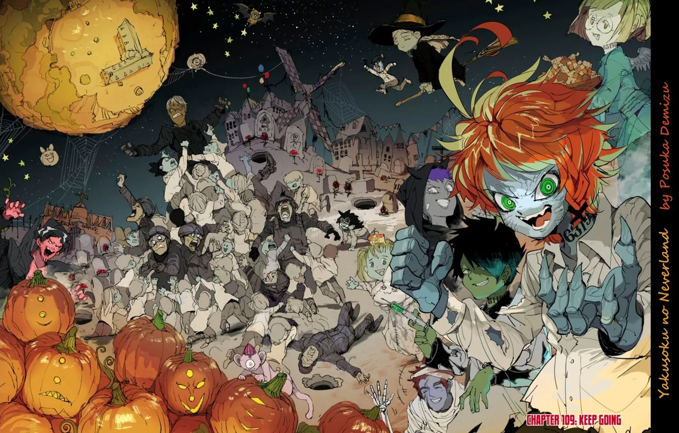 Фото обои зомби, оборотень, emma, halloween, безумие, pumpkins, ray, мумии