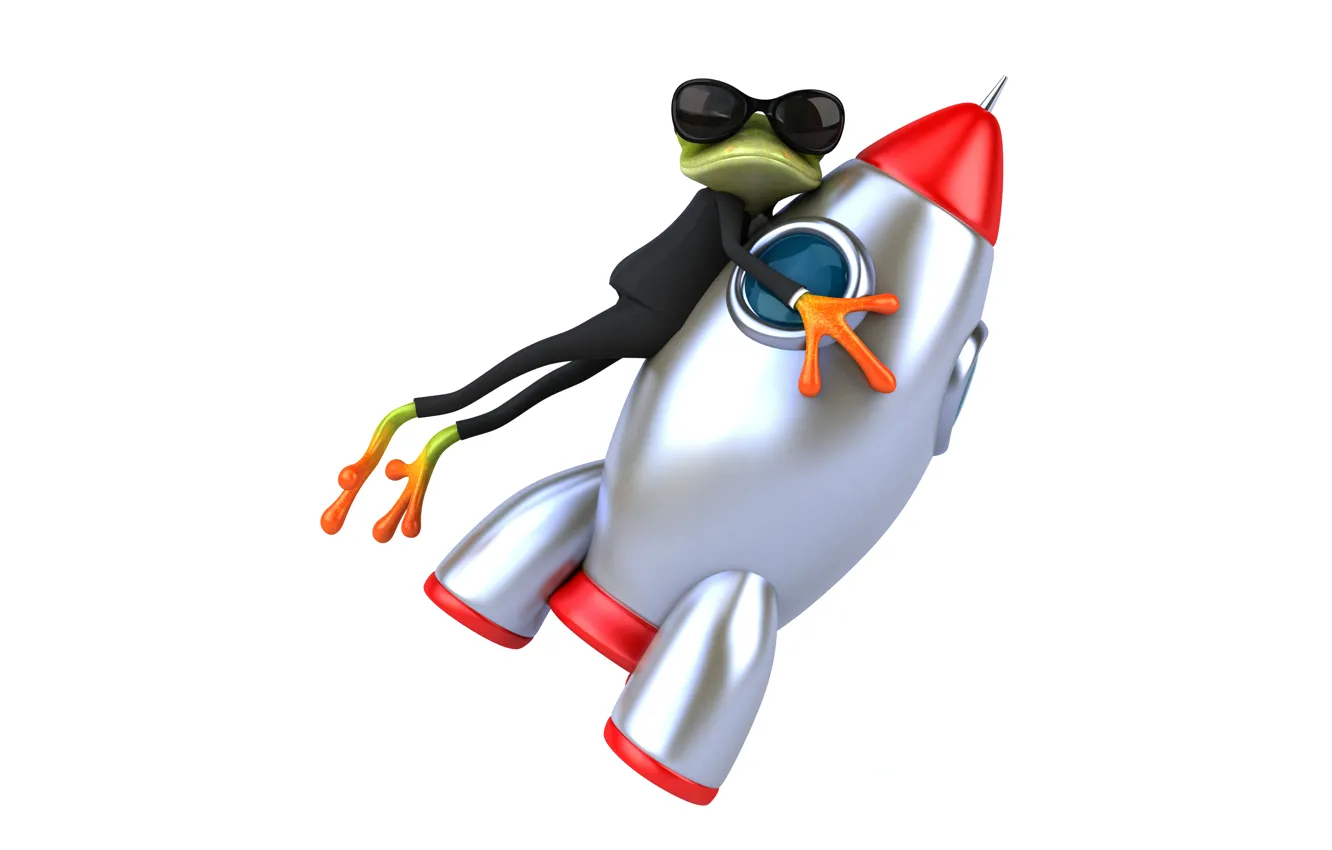 Фото обои лягушка, frog, funny, glasses, rocket
