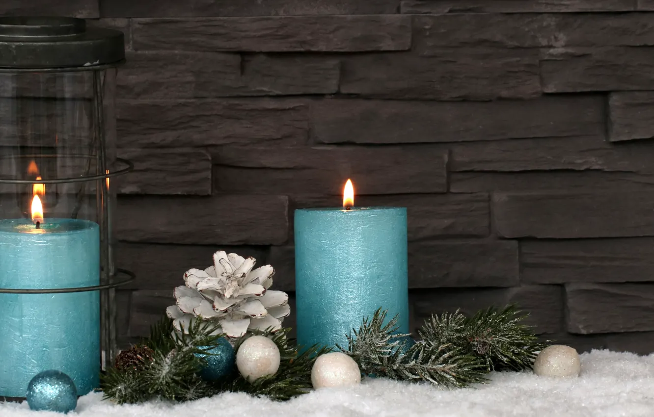 Фото обои свечи, Новый Год, Рождество, шишки, merry christmas, decoration, xmas, holiday celebration