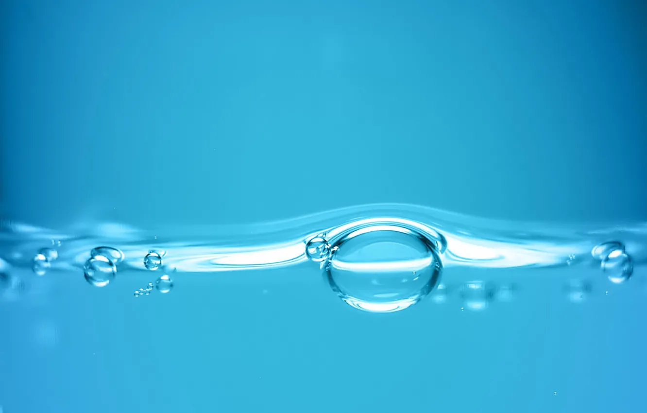 Фото обои синий, жидкость, Пузыри