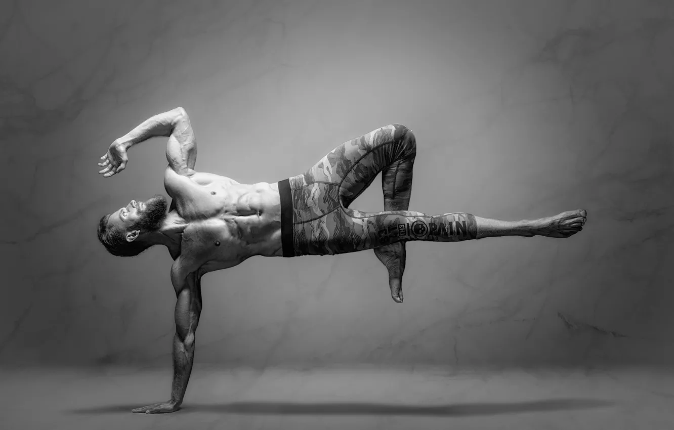 Фото обои man, yoga, equilibrium