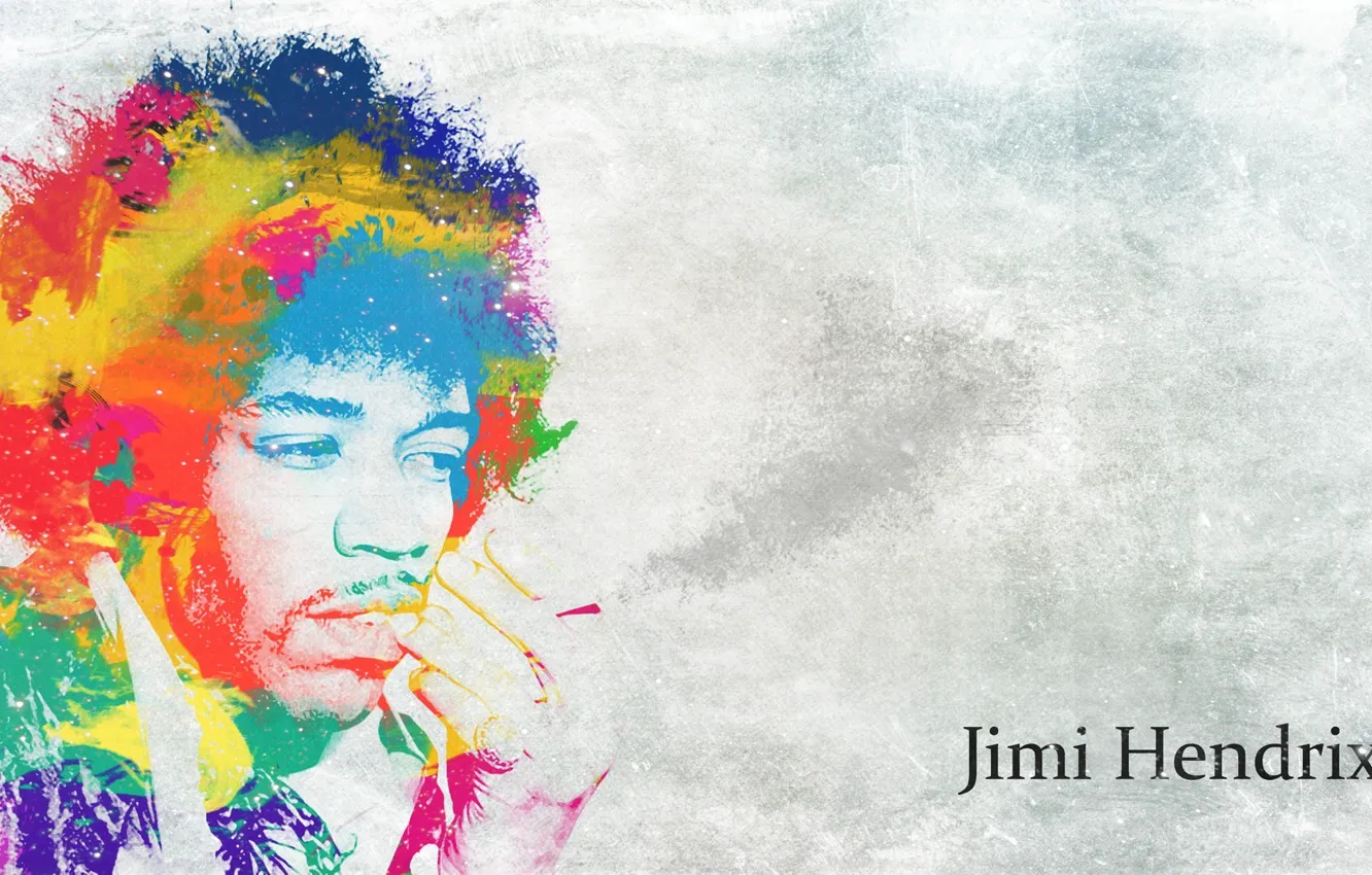 Фото обои стиль, гитарист, певец, композитор, психоделика, Jimi Hendrix, многоцветность, Джими Хендрикс