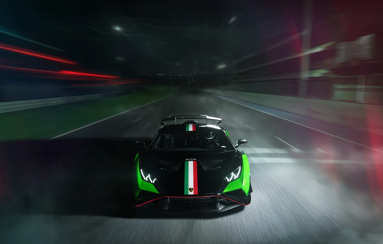 Фото обои Lamborghini, front, speed, Huracan, Lamborghini Huracan STO SC 10° Anniversario