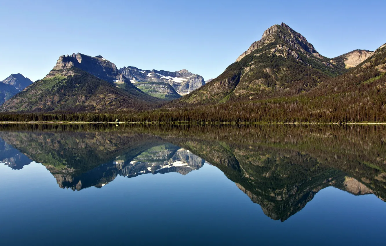 Фото обои пейзаж, горы, природа, озеро