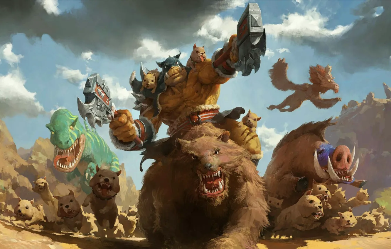 Фото обои Hunter, Hearthstone: Heroes of Warcraft, Rexar, Pets