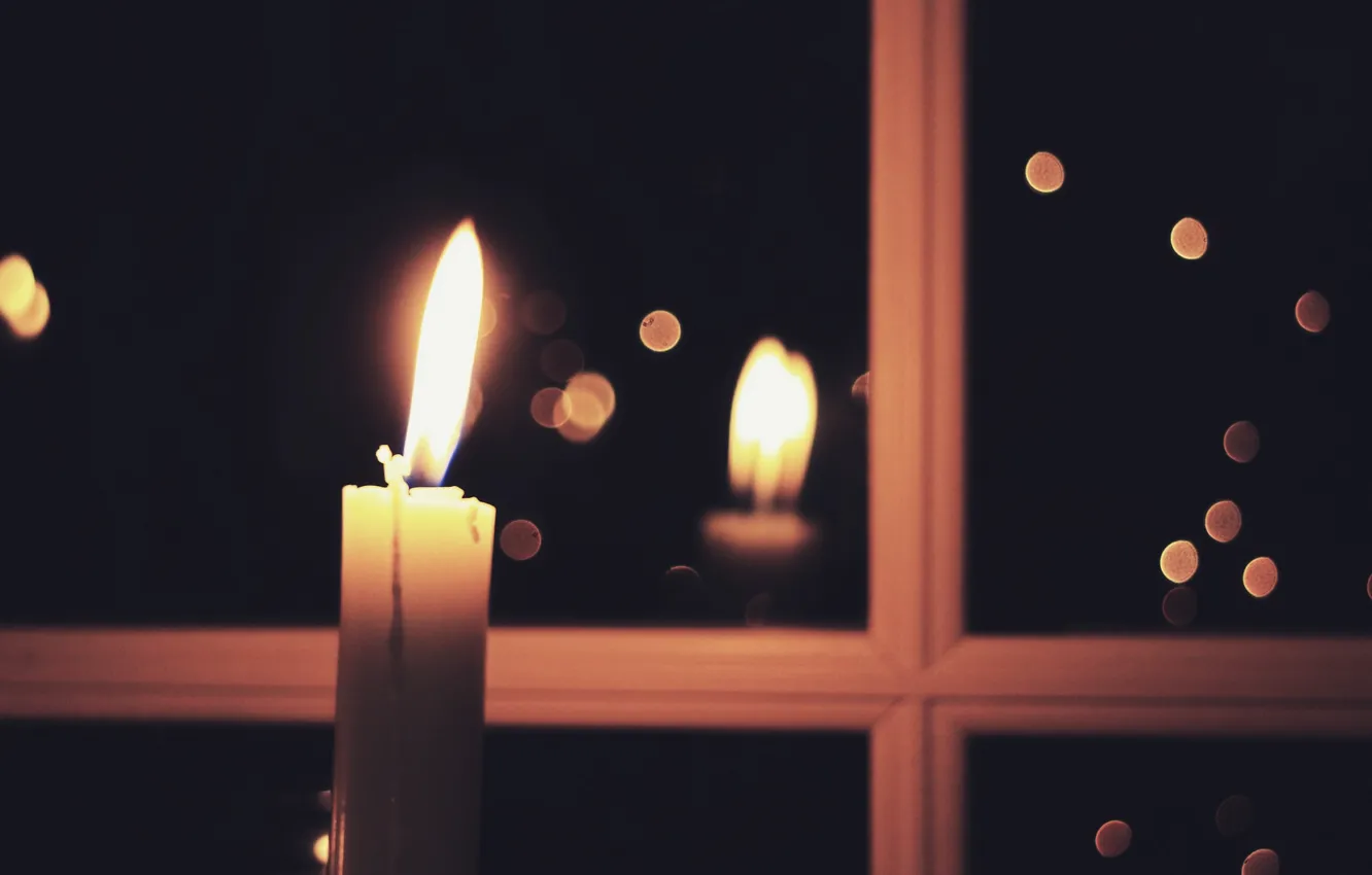 Фото обои дом, свеча, окно